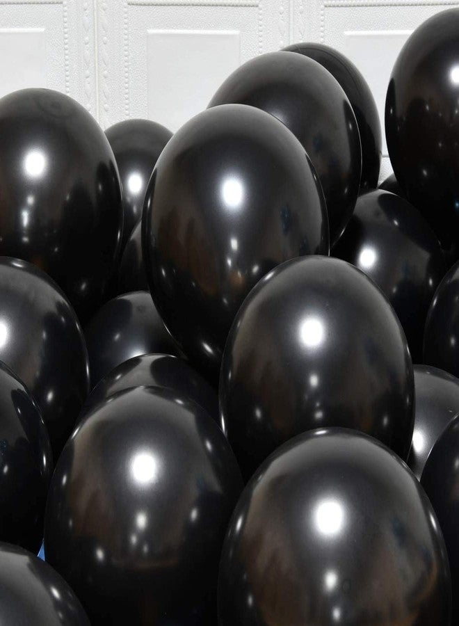 HEMITO Premium Metallic Latex Balloons Pack of 100 Black Balloons for Decoration (Black, Pack of 100) - Image 3